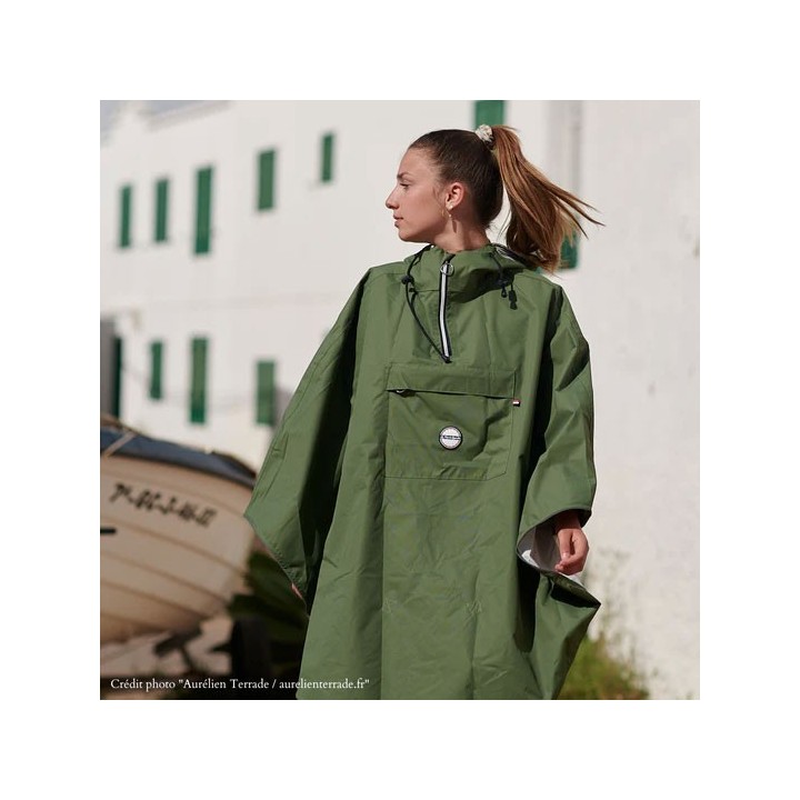 TEMPS DES GRENOUILLES Cape de pluie Vélo Cap Vert POLYESTER 100% RECYCLÉ | Ovelo