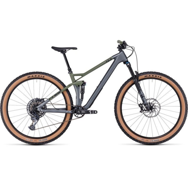 CUBE- Velo Musculaire - Stereo ONE22 HPC TM 29 - Gris/Olive - Taille M/18\"