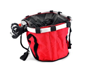 Panier Pliable Tissus Rouge + Fixation 15L