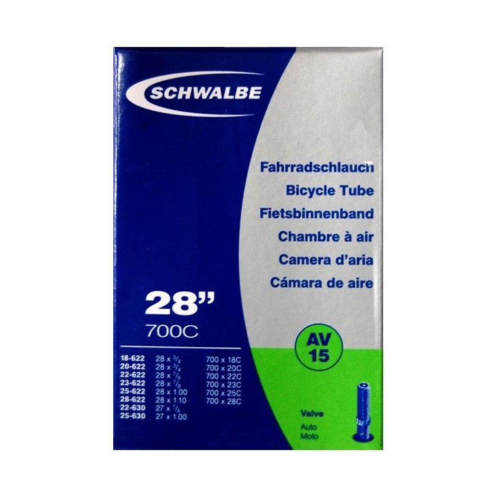 SCHWALBE Chambre à air Schwalbe 28" (700X28C) AV15 s - Shrader 40mm | Ovelo