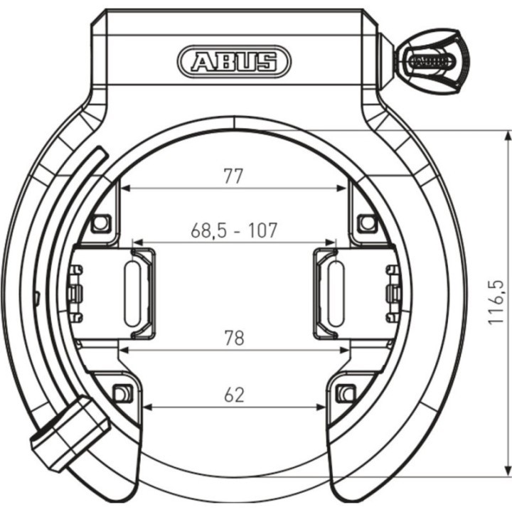 ABUS Antivol Granit XPlus 6950M NR BK Am UNIVERSEL | Ovelo