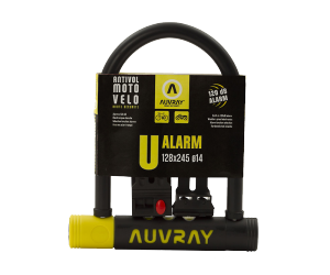Antivol AUVRAY U-ALARME 128X245 D.14mm - 3 Clés