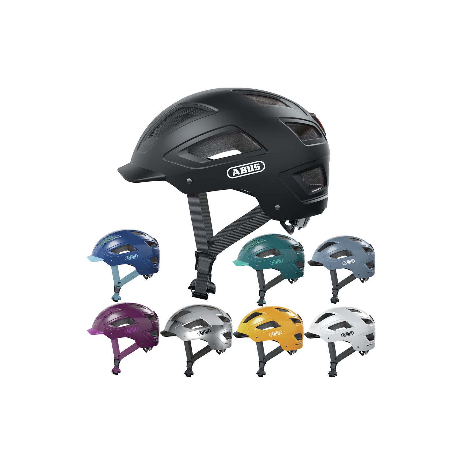 Casque Vélo Urbain ABUS Hyban 2.0 MIPS – Gris Brillant, Taille M, Neuf