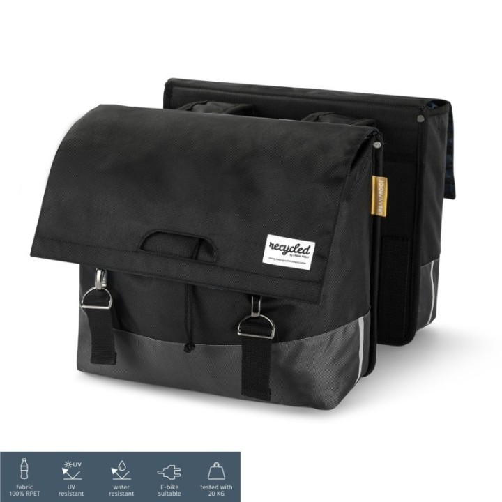 Paire Sacoches Velo urban proof 40L recyclees Noir/Gris