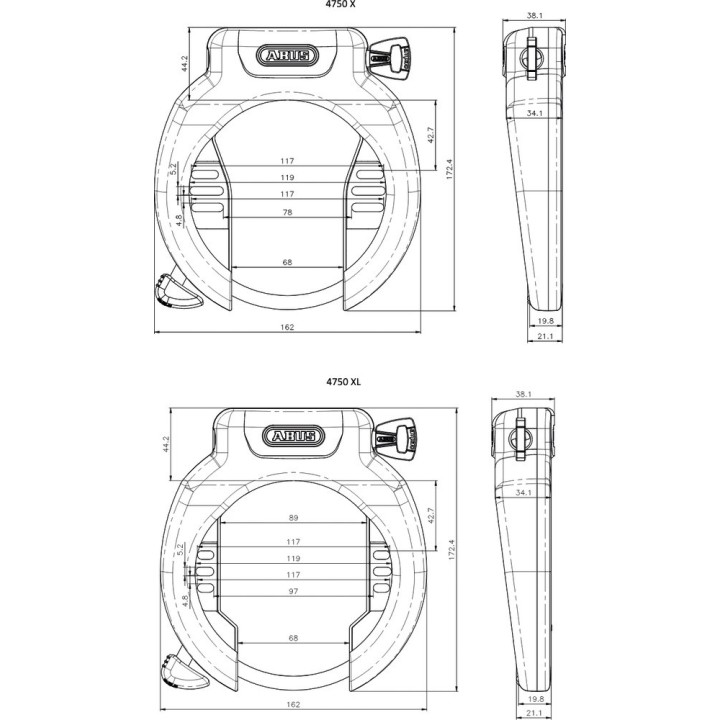 ABUS Antivol de cadre 4750XL NR | Ovelo