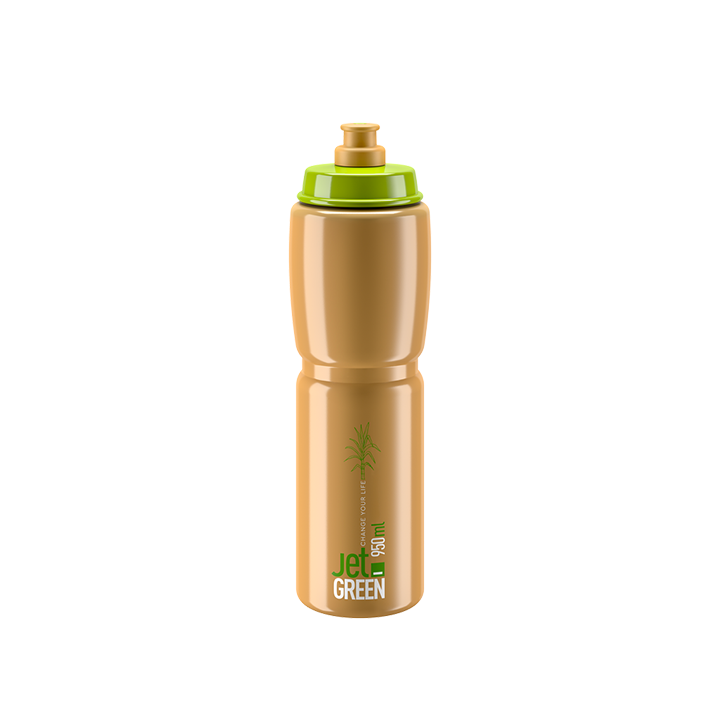 Elite Bidon Jet Green - Marron - logo blanc - 550ml