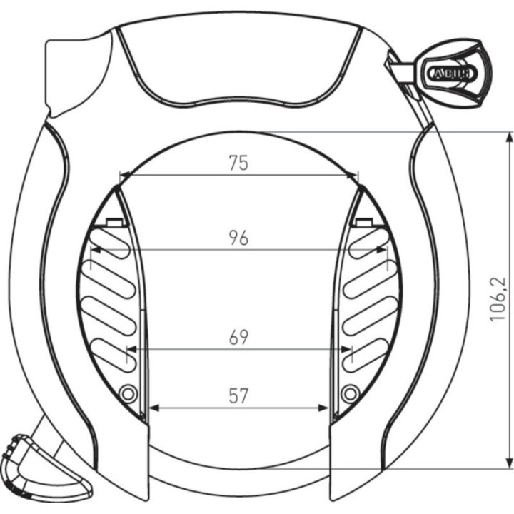 ABUS Antivol de cadre 5955 NR BK+ 6KS/85 + ST 5950 XPlus | Ovelo