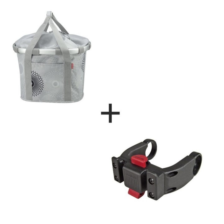 PANIER KLICKFIX BIKEBASKET GRIS CLAIR - REISENTHEL + Fixation tout ècran | Ovelo